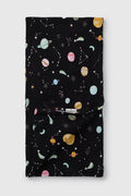 Loulou Lollipop bamboo cotton muslin swaddle blanket in Planets — front view on white background