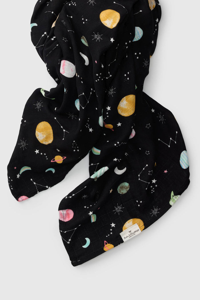 Baby Muslin Swaddle in Tanboocel® Bamboo Viscose - Planets