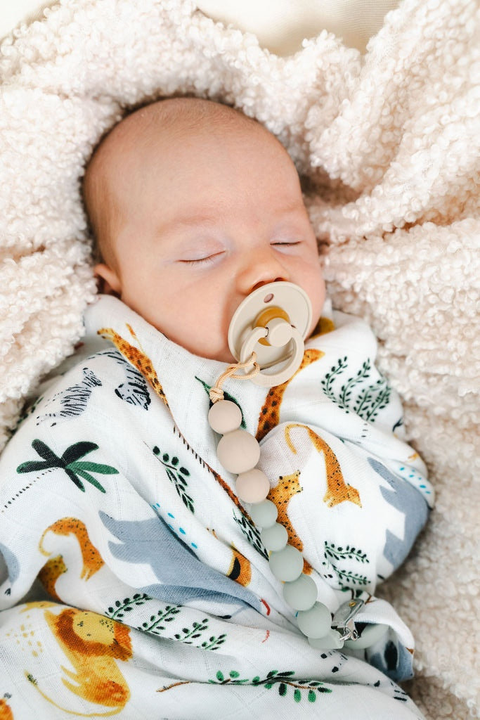 Baby Muslin Swaddling Blanket - Safari Jugnel