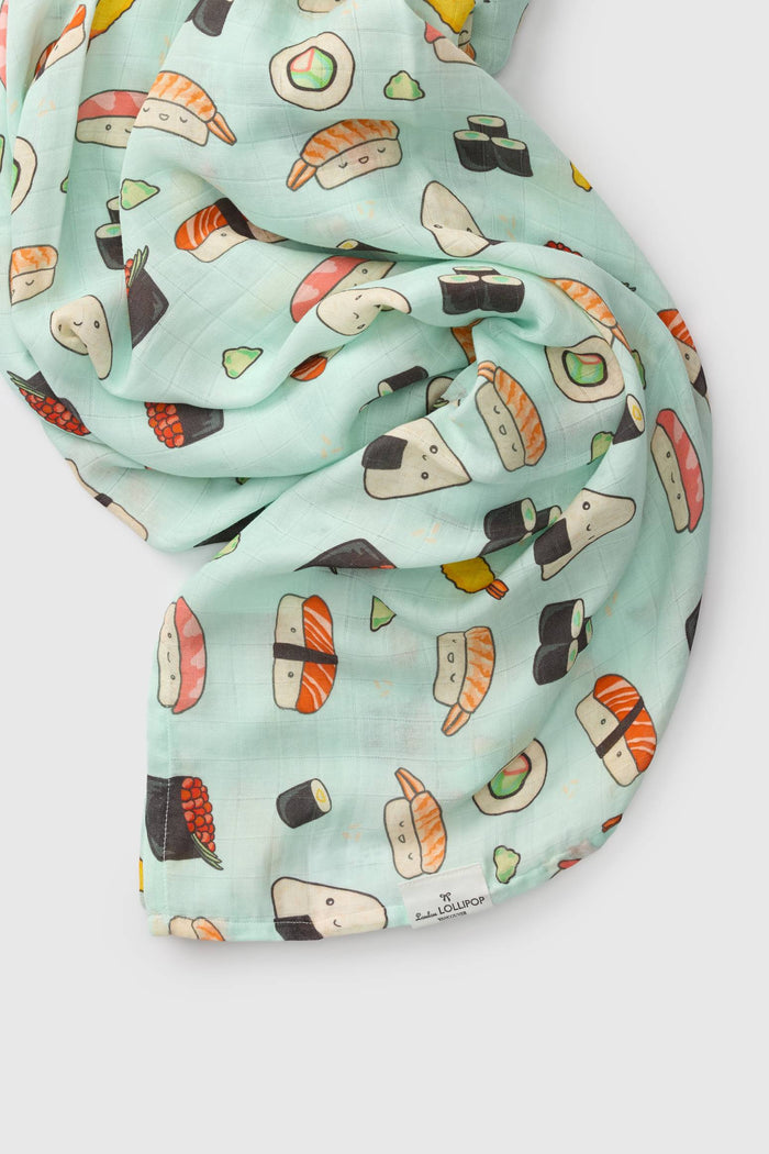 Baby Muslin Swaddle in Tanboocel® Bamboo Viscose - Sushi