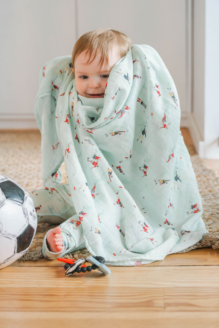 Baby Muslin Swaddle in Tanboocel® Bamboo Viscose - The Beautiful Game