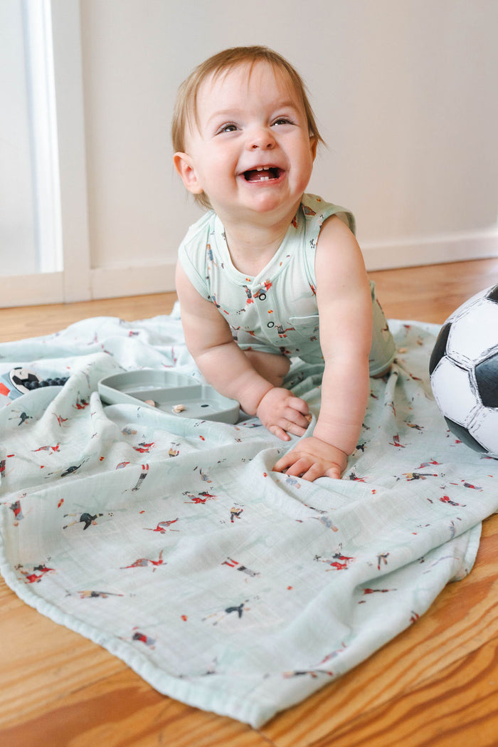 Baby Muslin Swaddle in Tanboocel® Bamboo Viscose - The Beautiful Game