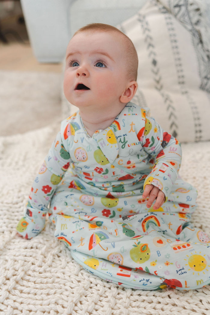 Baby Sleep Bag 1.0 TOG in TENCEL™ Lyocell - Alphabet Smiles