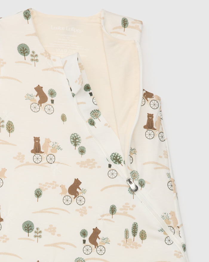 Baby Sleep Bag 1.0 TOG in TENCEL™ Lyocell - Bears on Bikes
