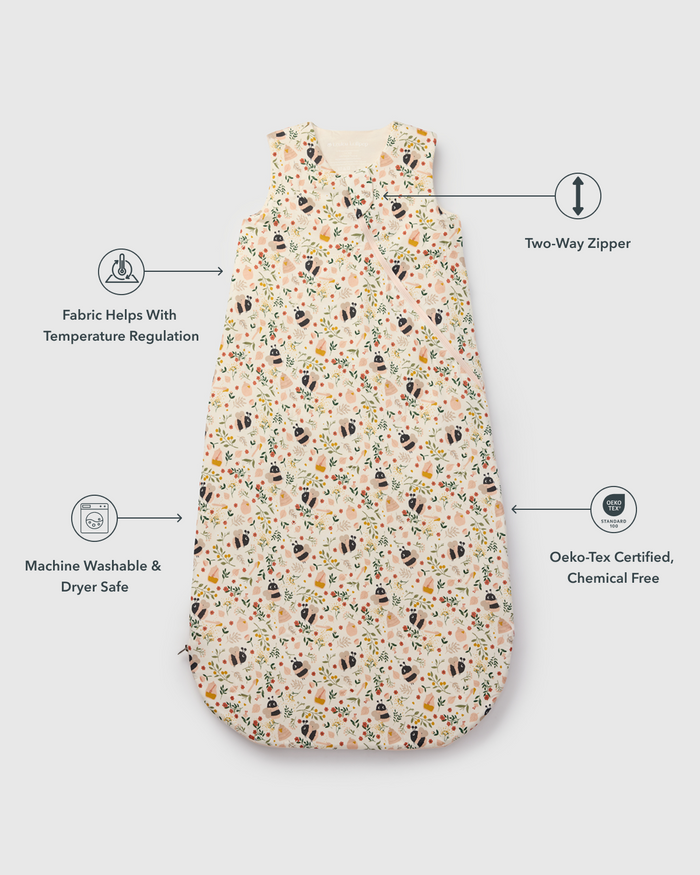 Baby Sleep Bag 1.0 TOG in TENCEL™ Lyocell - Bumble Bees