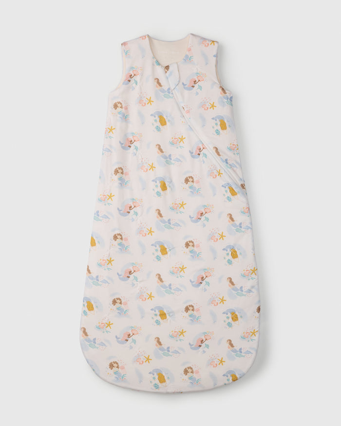 Loulou Lollipop TENCEL 1.0 TOG baby sleep bag in Mermaids — front view on white background