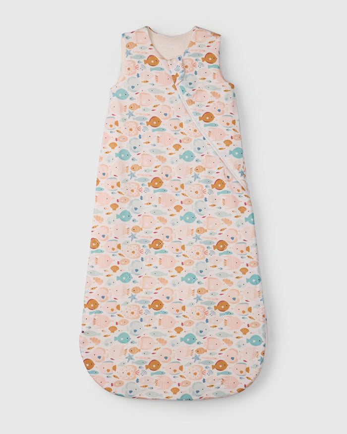 Loulou Lollipop TENCEL 1.0 TOG baby sleep bag in Sun Kissed Shoal — front view on white background