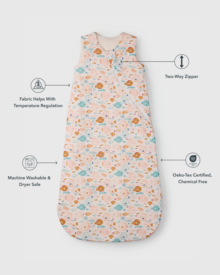 Baby Sleep Bag 1.0 TOG in TENCEL™ Lyocell - Sun Kissed Shoal