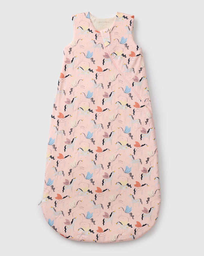 Loulou Lollipop TENCEL 1.0 TOG baby sleep bag in Unicorn Ballet — front view on white background