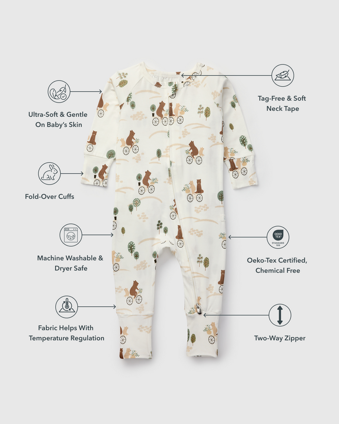 Baby Sleeper TENCEL™ - Bears on Bikes