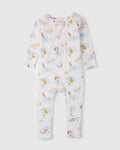 Loulou Lollipop TENCEL baby sleeper footie pajamas in Mermaids — front view on white background