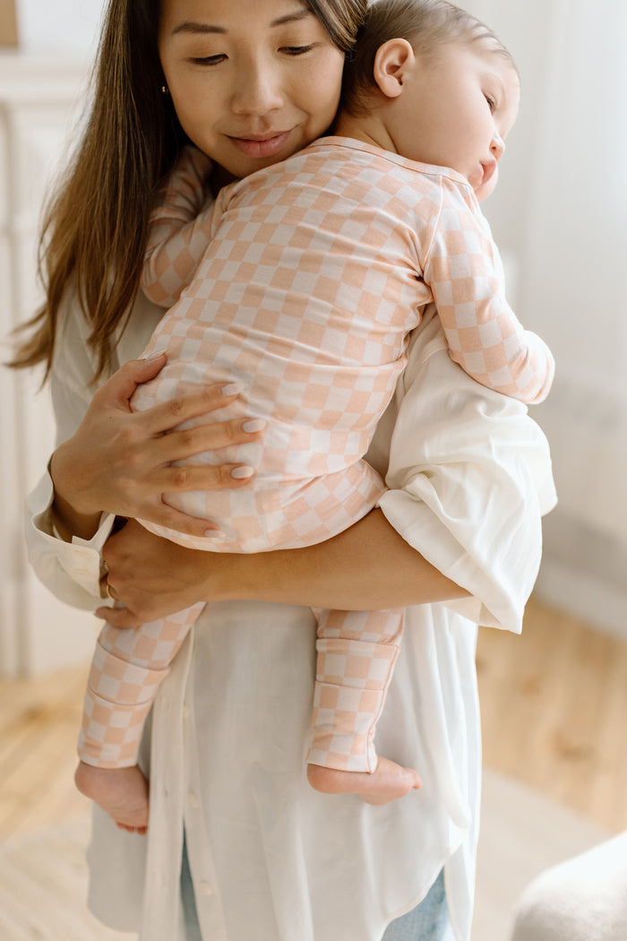 Baby Sleeper TENCEL™ - Pink Checkerboard