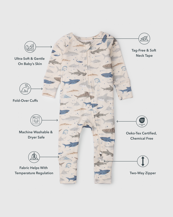 Baby Sleeper TENCEL™ - Smiley Sharks