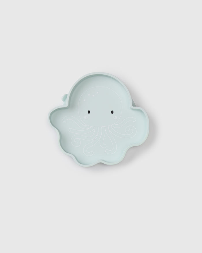 Loulou Lollipop Snack Plate in Olly Octopus — front view on white background