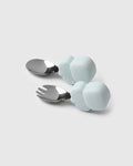 Loulou Lollipop Learning Utensils Set in Olly Octopus — front view on white background