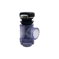 Balboa 18-4038COALG 40mm 1.5-inch Posi-Seal On/Off valve with clear body, stainless steel cap and charcoal handle for swim spa waterfall and hot tub water flow control.
