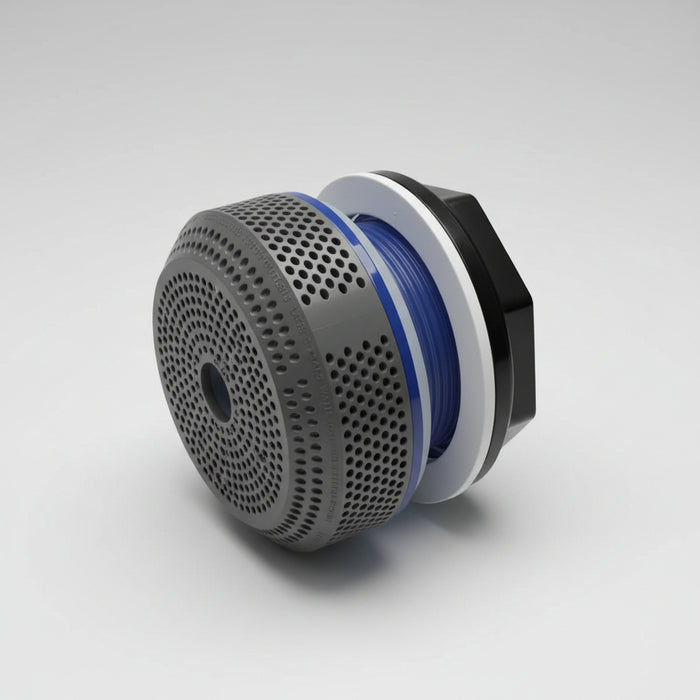Balboa VGB Suction Assembly 5 inch CHARCOAL 90148-CG complete spa suction fitting with safety cover for hot tub and hydrotherapy water circulation systems.