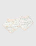 Loulou Lollipop bandana bib set 2-pack in Bunny Meadow — front view on white background