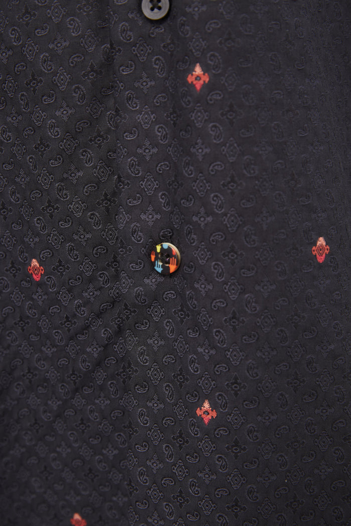 Black & Red Paisley with Diamond Overlay