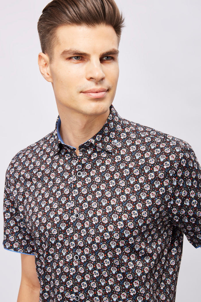 Black with Multicolor Sugar Skulls