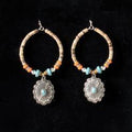 Blazin Roxx Ladies Earrings Wood Beaded Hoops