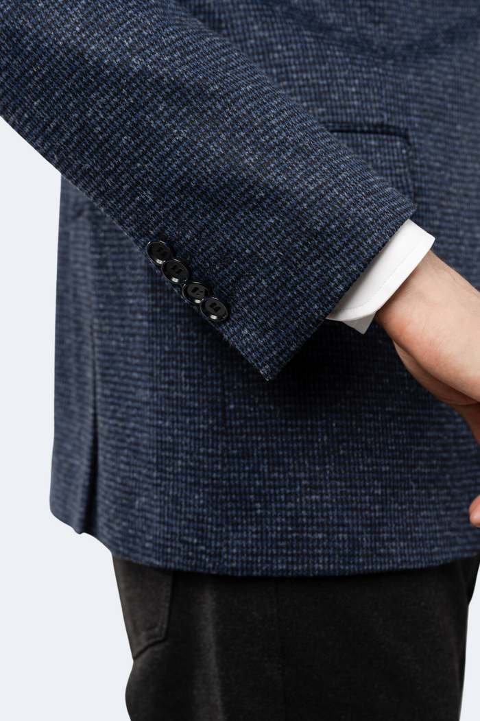 Blue and Black Houndstooth Sport Coat