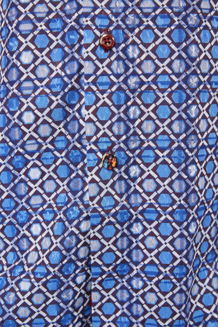Blue and Purple with Diamonds and Hexagons
