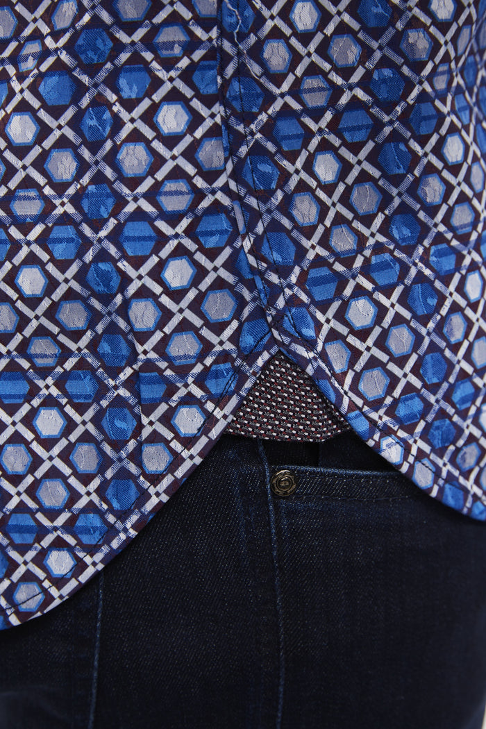 Blue and Purple with Diamonds and Hexagons