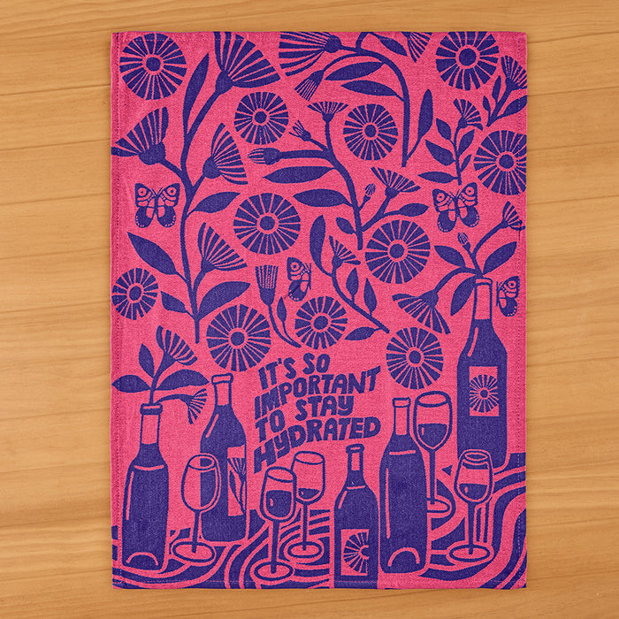Blue Q Jacquard Tea Towel, "It's So Important to Stay Hydrated"