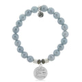 Blue Quartzite Stone Bracelet with Love You More Sterling Silver Charm