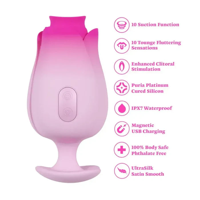 Tulip Trance Suction & Tongue - Fluttering Personal Massager - Rolik®