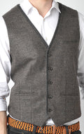 Brown Vest with Grey Piping