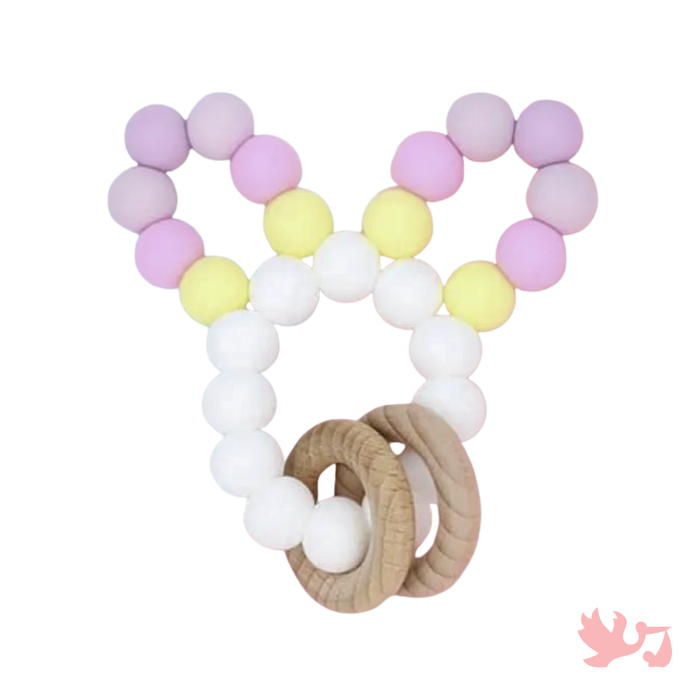 Bunny Ears Baby Rattle – Newborn Sensory Toy - personalized baby sensory rattle by Mommy's Charms