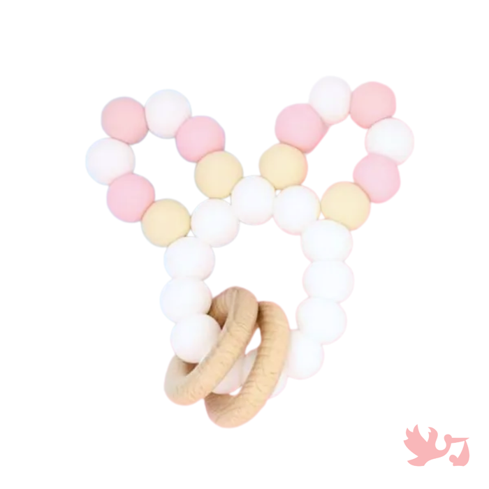 Bunny Ears Baby Rattle – Newborn Sensory Toy - personalized baby sensory rattle by Mommy's Charms