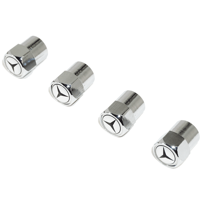 Chrome Valve Stem Tire Caps, Style: Mercedes - ZSPEC Design LLC - Hardware Fasteners - Benz, cap, Mercedes, tire - zspecdesign.com
