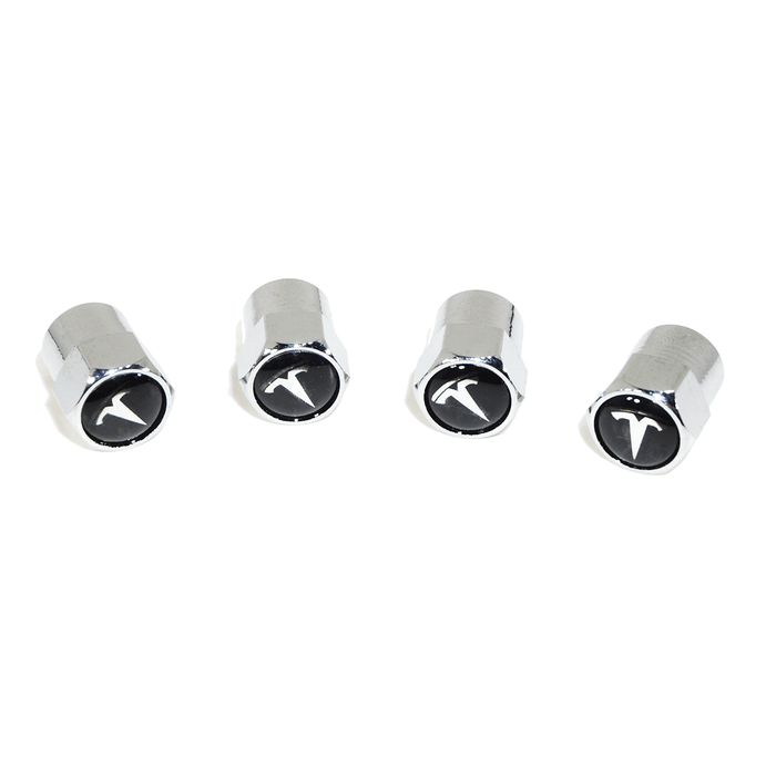 Chrome Valve Stem Tire Caps, Style: Tesla - ZSPEC Design LLC - Hardware Fasteners - cap, tesla, tire - zspecdesign.com