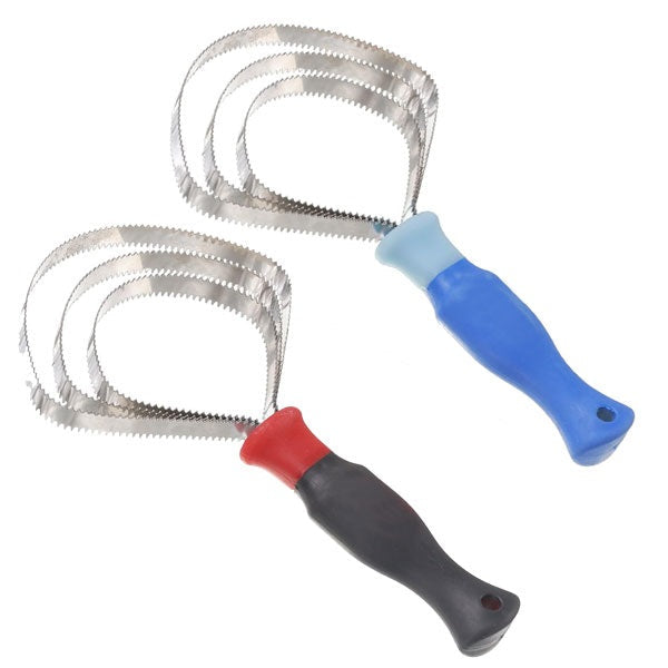 Deluxe Curry Comb Reversible Stainless Steel 3-ring Spiral Curry