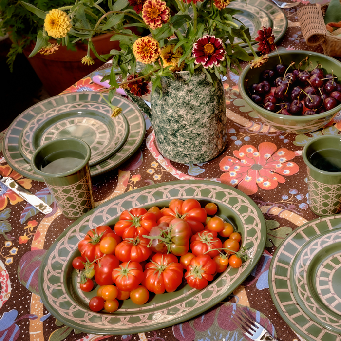 Domino x CCH Wicker Enamelware Small Oval Tray