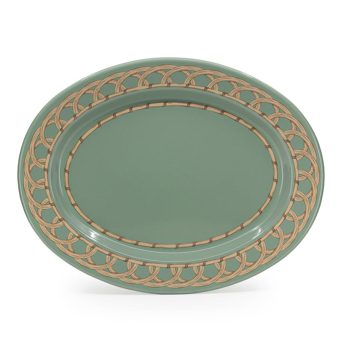 Domino x CCH Wicker Enamelware Small Oval Tray