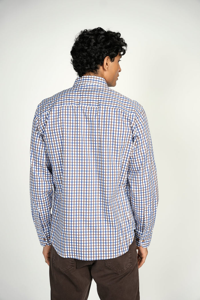 Everyday Brown Navy Plaid Shirt