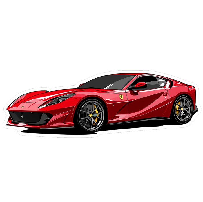 Ferrari Cartoon-Style Vinyl Decal / Sticker, Red - ZSPEC Design LLC - Decals - Decal, lifestyle, sticker - zspecdesign.com