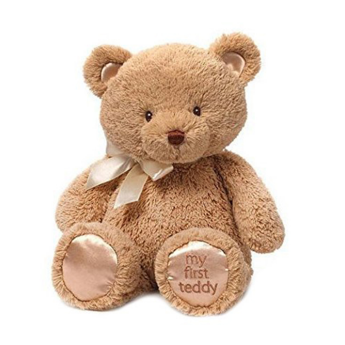 Personalized First Teddy Bear  wooden baby keepsake toy by Mommy's Charms