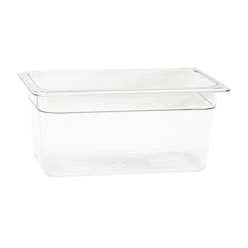 White polycarbonate food pan on a white background