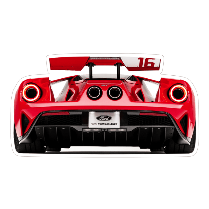 Ford GT Super-Car Rear-View Vinyl Decal / Sticker, Red - ZSPEC Design LLC - Decals - Decal, ford, fordgt, fox, gt40, lifestyle, mustang, s197, s550, sticker - zspecdesign.com