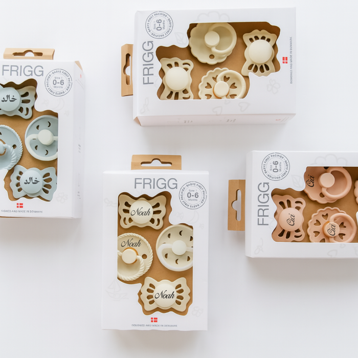 FRIGG Baby's First Pacifier Set – 4-Pack Newborn Dummy