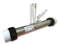 Gecko 2kW spa heater with electrical connections and metal heating tube, part number 9920ƒ??101438, used in hot tub and spa heating systems.