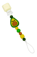 Loulou Lollipop Gem Darling Pacifier Clip in Avocado — front view on white background