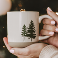 Green Trees Stoneware Coffee Mug