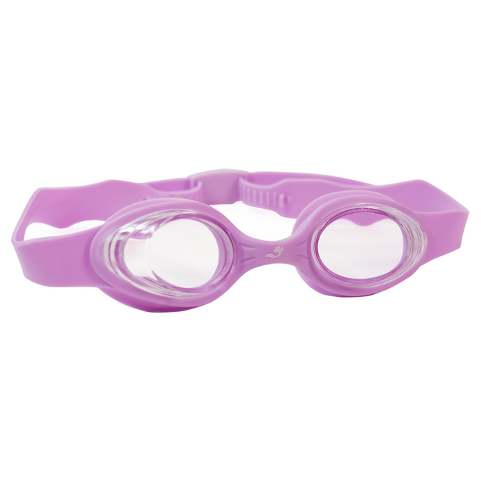 Lilac swim goggles, side view