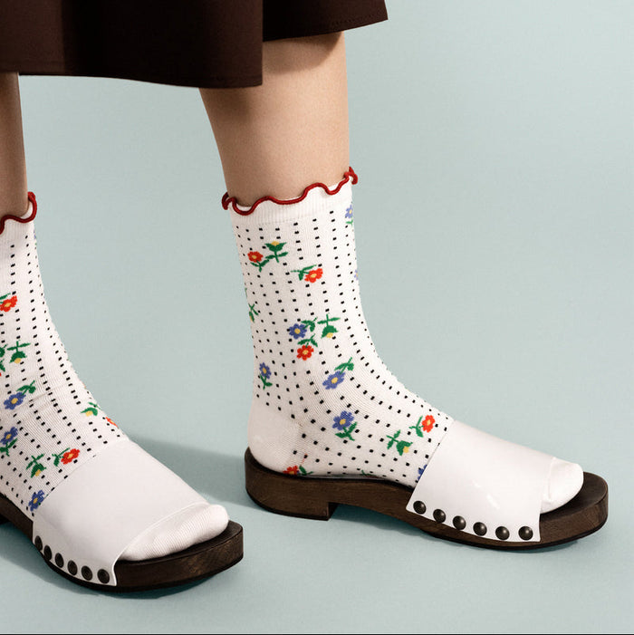 Hansel from Basel Floral Crew Socks at Golden Rule Gallery in Excelsior